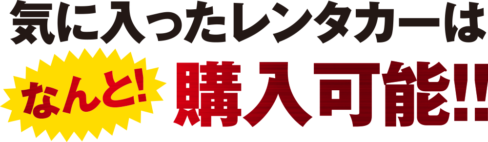 気に入ったレンタカーは　なんと！購入可能！！